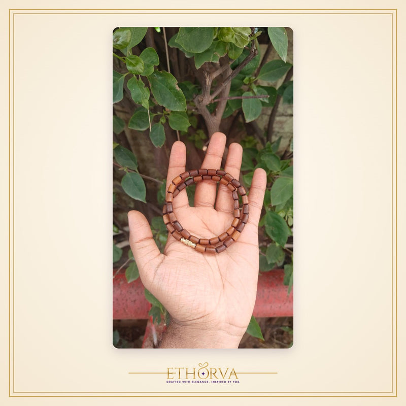 1 Round Brown Tulsi mala (Long beads)