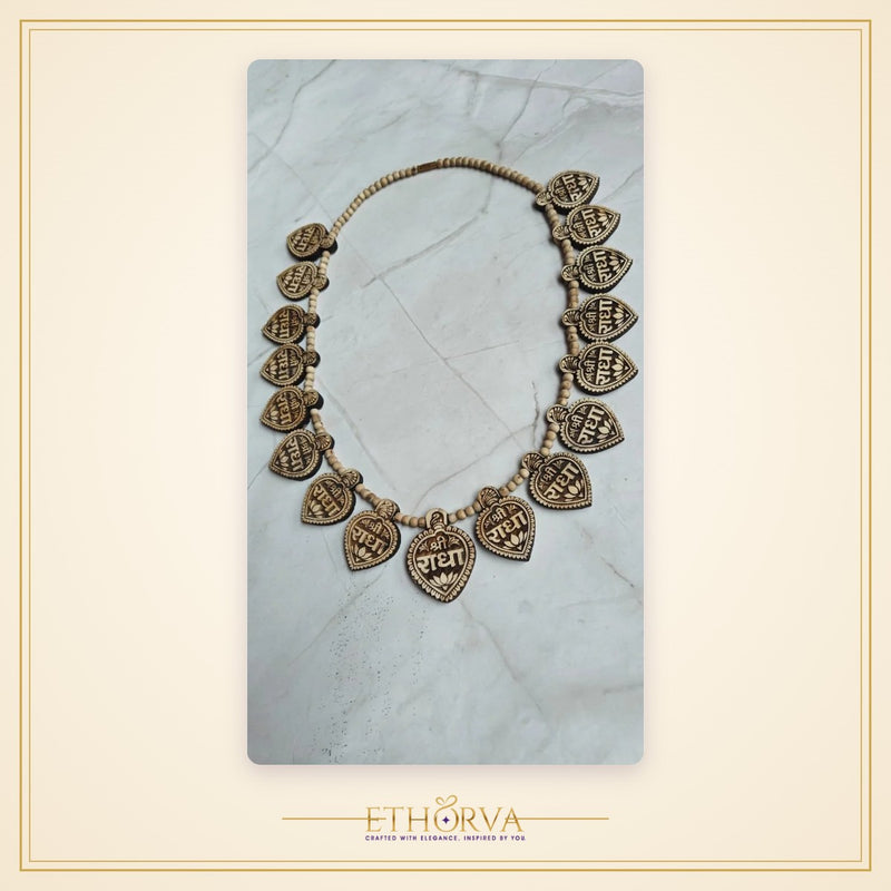 16 patta radha naam Tulsi locket mala with 1 radha naam Tulsi locket - view 2