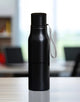 Personalised engraved black steel water bottle 750 ml