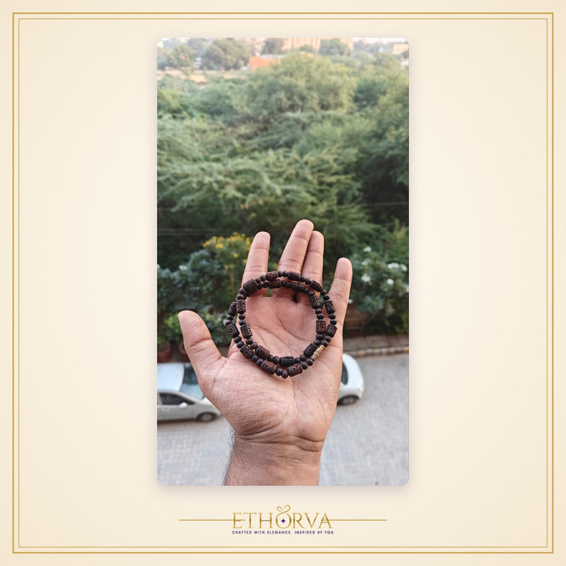 Black brown radha naam kanthi mala - view 2