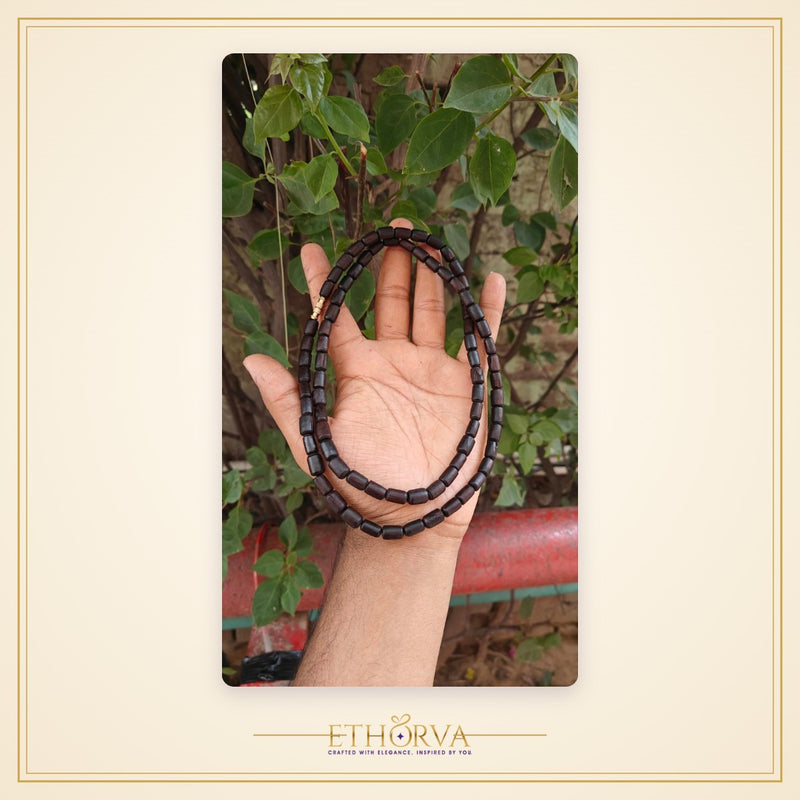 Black Long Beads 2 round Premium Tulsi Kanthi Mala - view 3