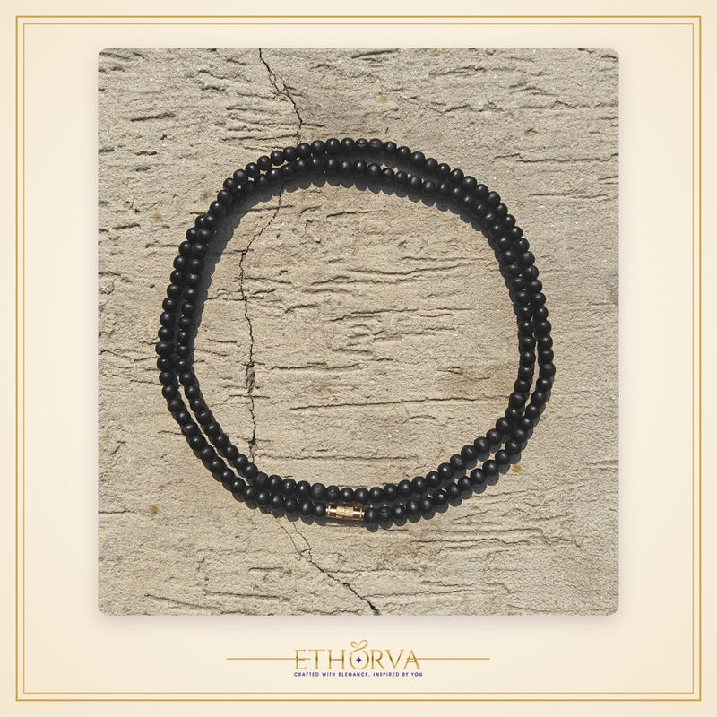 Black Premium Tulsi kanthi mala 2 round