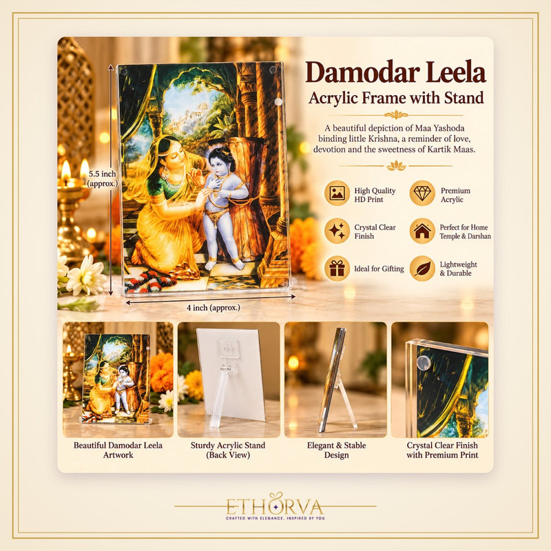 Damodar Leela Acrylic Photo Frame with Stand