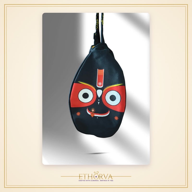 Jagannath Ji Black Multi Print Japa Bag - view 2