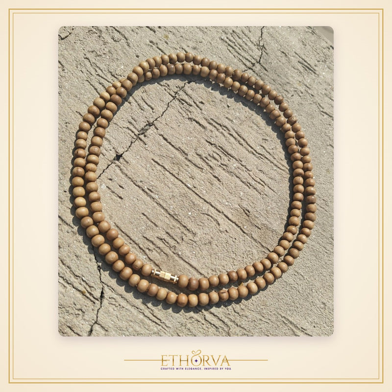 Light brown gol daana Tulsi kanthi mala 2 round - view 3