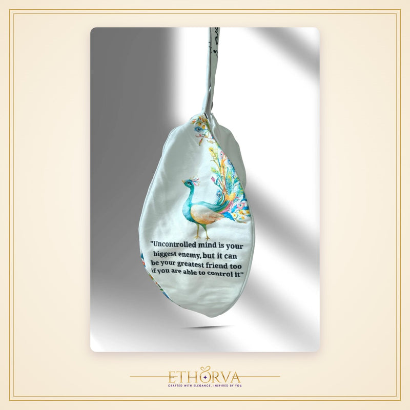 Little Kanha White Multi Print Japa Bag - view 4