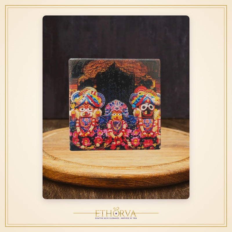 Lord Jagannath ji 4*4 ceramic art with stand