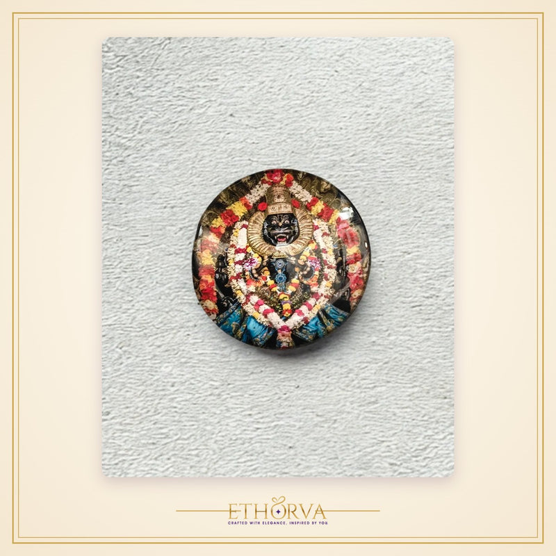 Lord Narsimha Glass Magnet