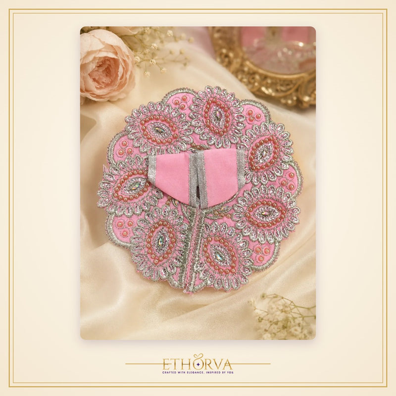 Premium Zari Laddu Gopal Poshak – Size 3, Pink