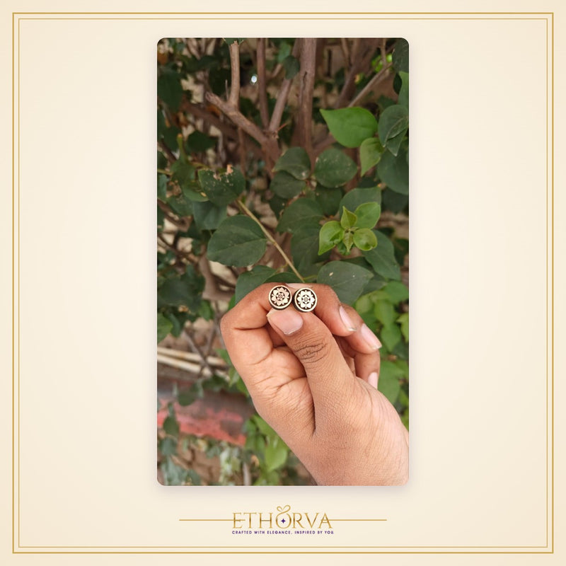 Pure Tulsi Floral Design Earrings