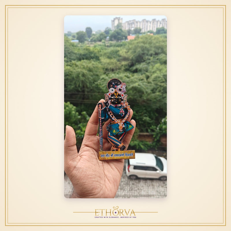 Radharaman Ji Wooden Cutout