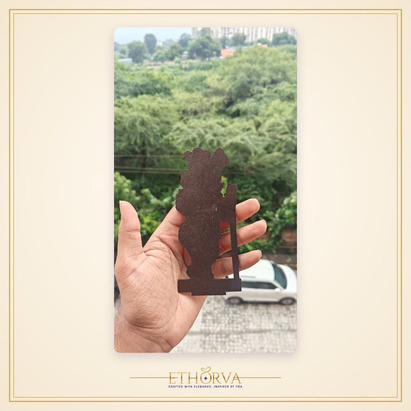 Radharaman Ji Wooden Cutout - view 3