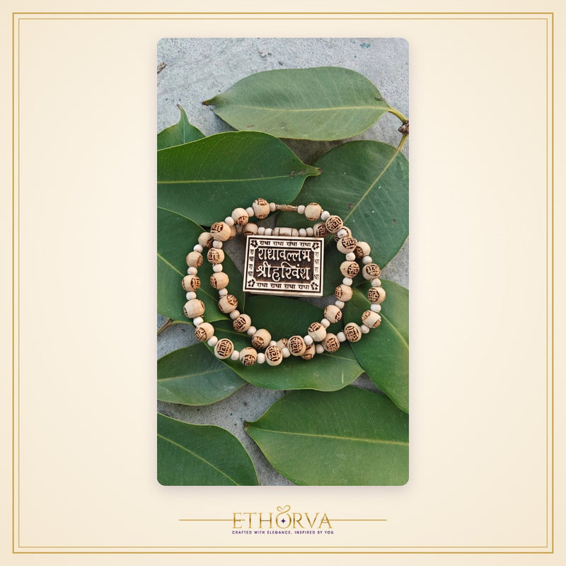 Radhavallabh shree harivansh Tulsi bhaktmal locket with radha tulsi beads