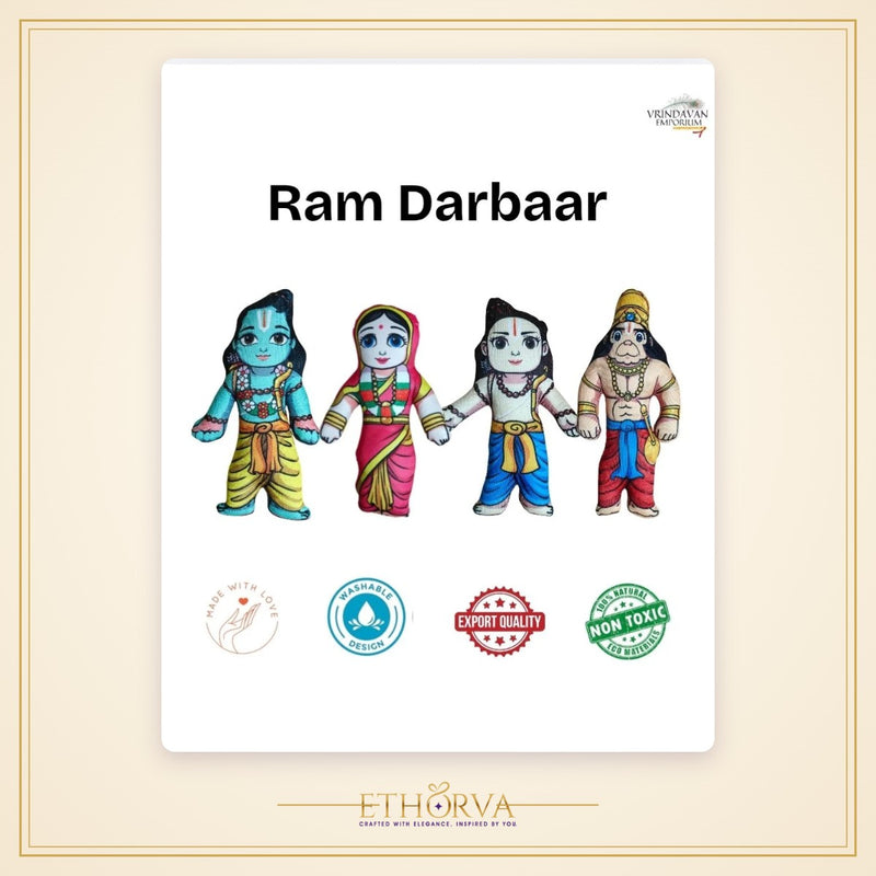 Ram Darbaar Soft Toy Set – Devotional Plush for Home Mandir & Gifts