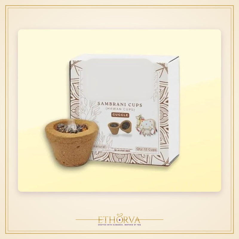 Sambrani Havan Cups – Guggal (12 Cups)