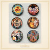 Set of 6 glass magnets