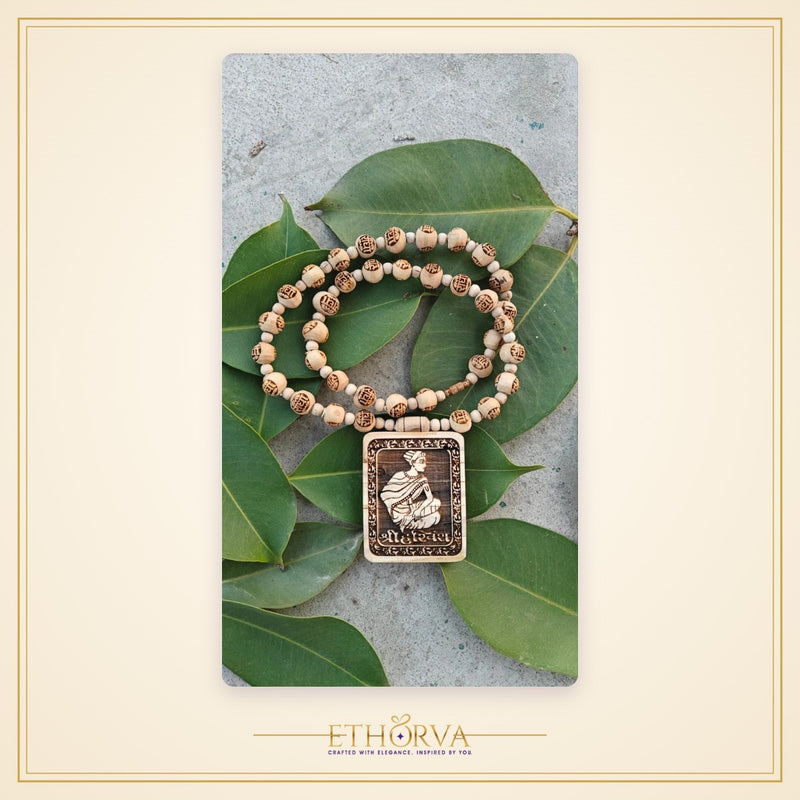 Shree harivansh mahaprabhu Tulsi locket with radha tulsi beads - view 2