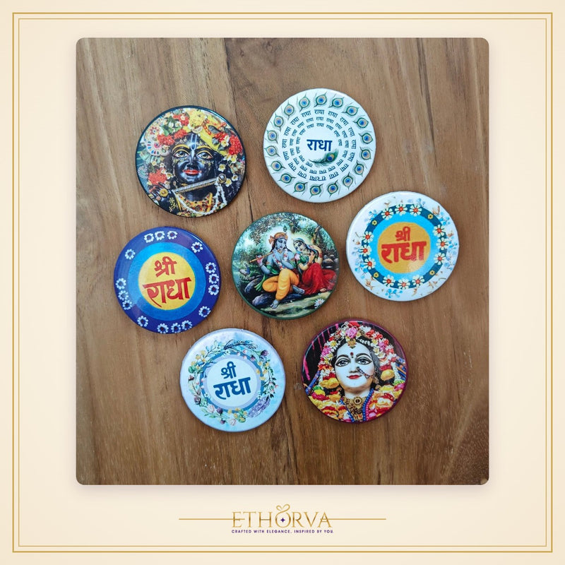 Shree Radha & Radha Krishna Pin Badge Brooch