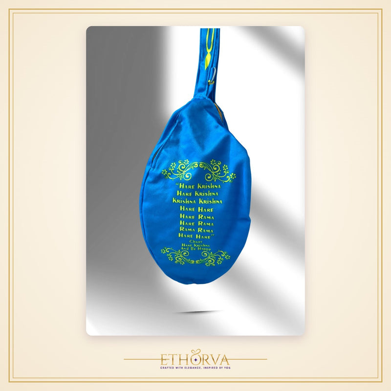 Shree Radha Blue Multi Print Japa Bag - view 2