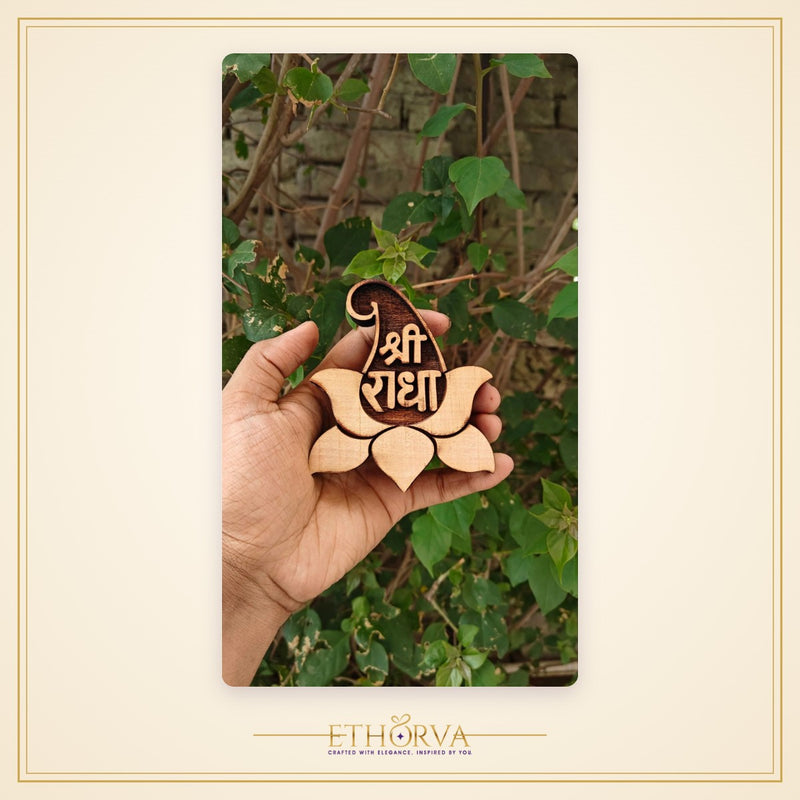 Shree Radha Kamal Shape Kadamb Wood Naam Seva