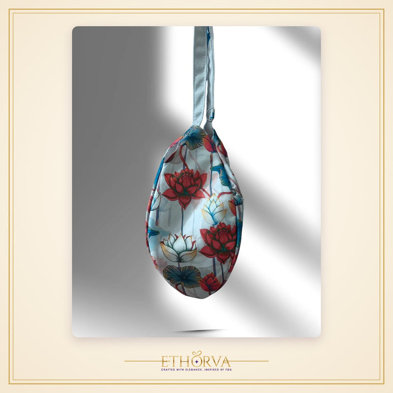 Shree Radha Lotus Design Japa Mala Bag - view 3
