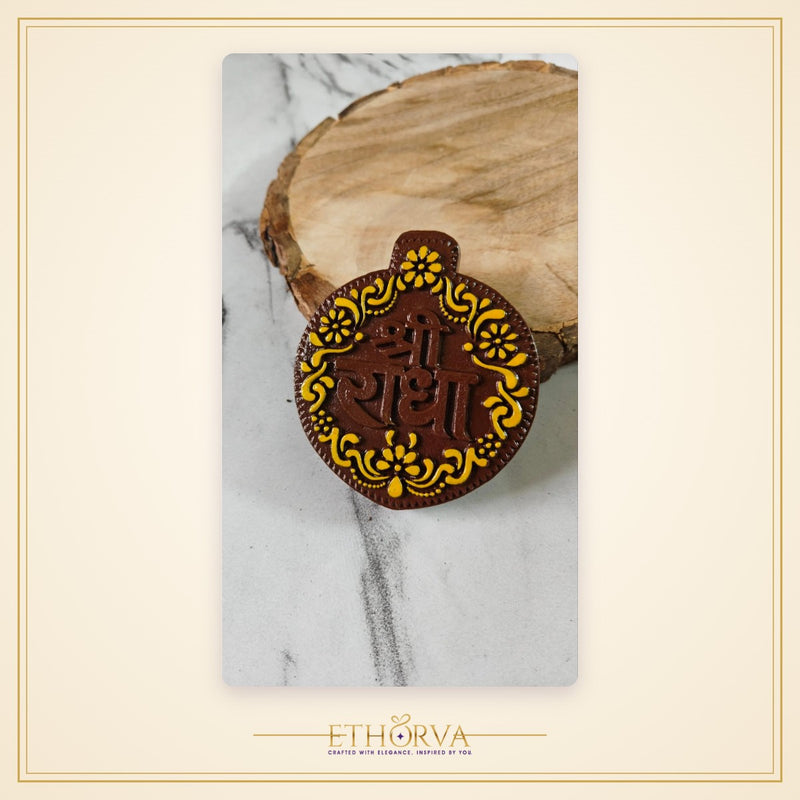 Shree Radha Premium Hand-painted Kadamb Wood Naam seva