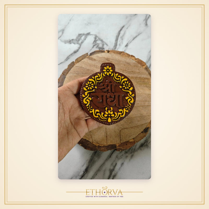Shree Radha Premium Hand-painted Kadamb Wood Naam seva - view 2