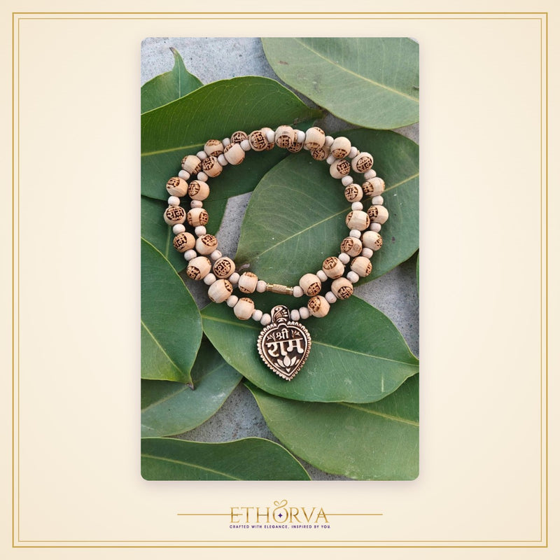 Shree ram Tulsi locket mala with ram name tulsi beads