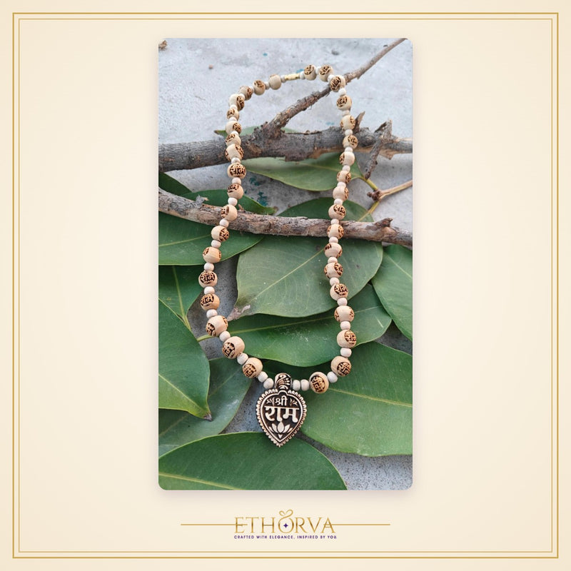 Shree ram Tulsi locket mala with ram name tulsi beads - view 2