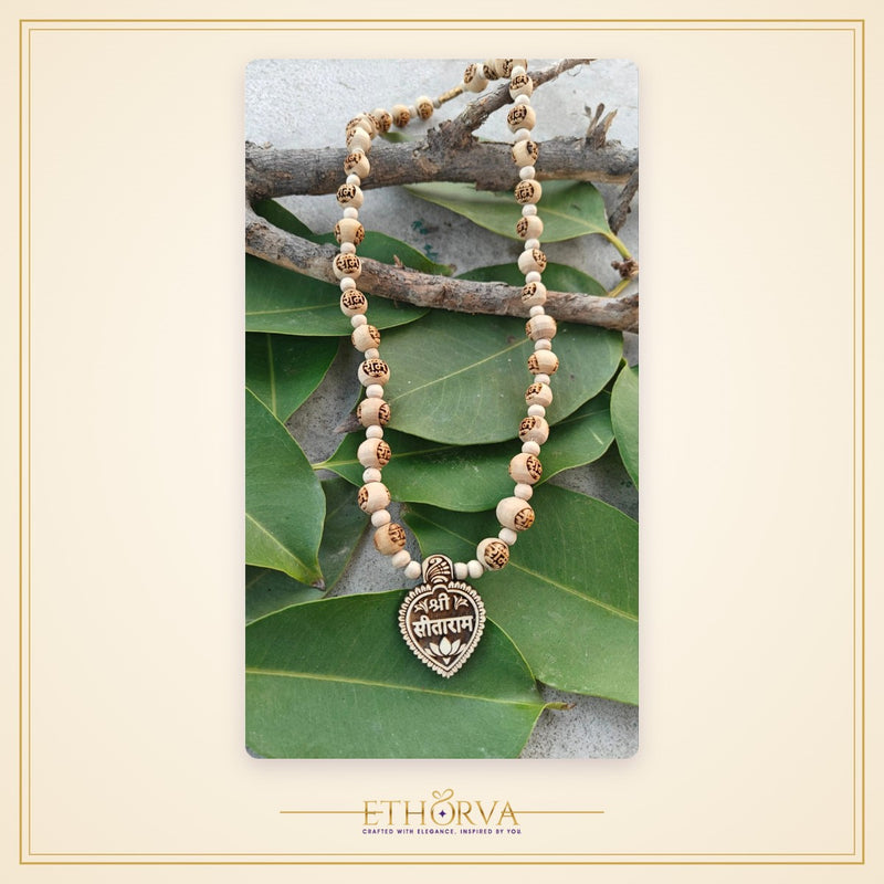 Shree sitaram Tulsi locket mala with ram naam beads - view 2