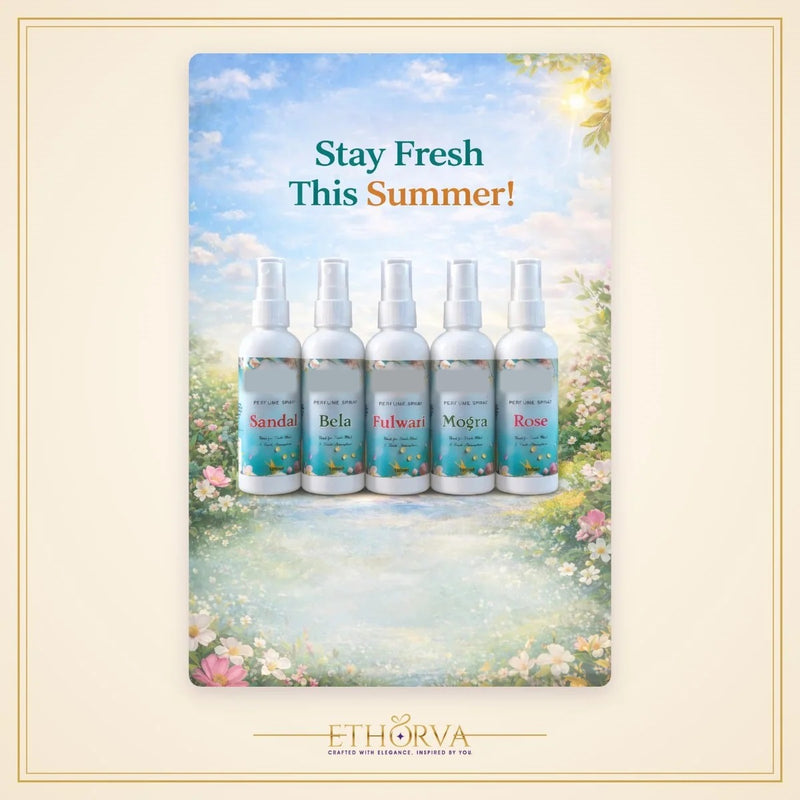 Summer Perfume Spray Combo – Mogra, Fulwari, Bela, Rose and Sandal
