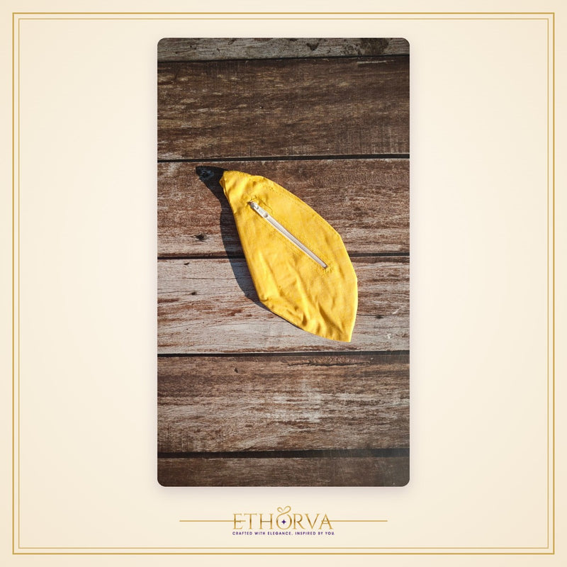 Yellow Cotton Plain Japa Bag